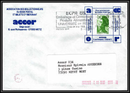 71900 Porte Timbres Reims 1985 Marne Liberté Accor Promouvoir Le Code Postal Lettre Cover France - 1982-1990 Vrijheid Van Gandon