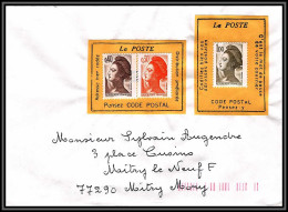 71872 Porte Reims 1985 Marne Timbre Liberté Code Postal Pensez Y Lettre Cover France - 1982-1990 Vrijheid Van Gandon