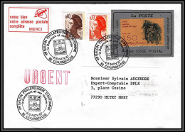 71816 Porte Timbres Courbevoie 1987 Vaccin Contre La Rage Pensez Code Postal Lettre Cover France - 1961-....