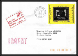 71822 Porte Timbres St Just En Chausée Oise Cinema Cinema 1988 Pensez Code Postal Lettre Cover France - 1961-....