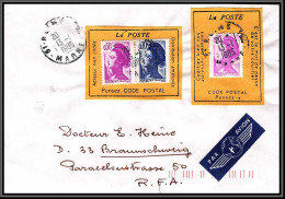 71844 Porte Timbres Reims Marne 1985 Liberté Pensez Code Postal Lettre Cover France - 1982-1990 Liberté (Gandon)