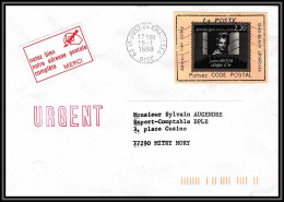 71820 Porte Timbres St Just En Chausée Oise Cinema 1988 Pensez Code Postal Lettre Cover France - 1961-....