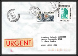 71707 Porte Timbres 1983 Pierrepont-sur-Avre Somme Wittenheim Juwitex 83 Liberté 2181 Lettre Urgent France - 1982-1990 Liberty Of Gandon