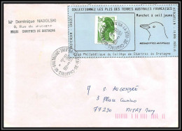 71592 Porte Timbres 1988 Manchot Oeuil Jaune Oiseaux Birds Collectionnez Les Plis Des Terres Australes Taaf Lettre Cover - Lettres & Documents