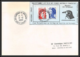 71581 Porte Timbres 1988 Manchot Galapagos Oiseaux Birds Collectionnez Les Plis Des Terres Australes Taaf Lettre Cover - Briefe U. Dokumente