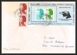 71561 Porte Timbres 1988 Gorfou Macaroni Oiseaux Birds Collectionnez Les Plis Des Terres Australes Taaf Lettre Cover - Lettres & Documents