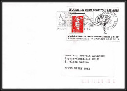 71024 Porte Timbres Judo Club De St Marcellin Isère Un Sport Pour Tous Les Ages 1991 Trilport Seine Et Marne Lettre Cove - 1961-....