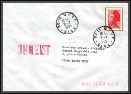 71046 Porte Timbres Le Meux Oise 1985 Liberté Lettre Cover France - 1961-....