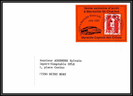 71002 Porte Timbres Train TGV Marseille St Charles 1991 Lettre Cover France - 1961-....