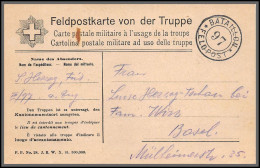 73912 Feldpost Bataillon 97 1916 Basel Guerre 1914/1948 Carte Franchise Militaire Feldpostkarte Von Der Truppe Suisse - Documenten