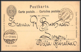 73889 Baden Oberstadt Pour Villa Gibraltar Luzern 20/11/1902 5c Noir Carte Postale Postkarte Suisse (Swiss) Entier Stati - Postwaardestukken