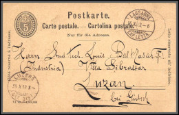 73875 Lausanne Pour Luzern 25/10/1903 5c Noir Carte Postale Postkarte Suisse (Swiss) Entier Stationery  - Postwaardestukken