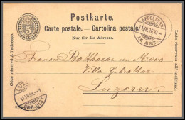 73879 Affoltern Pour Luzern 11/12/1896 5c Noir Carte Postale Postkarte Suisse (Swiss) Entier Stationery  - Postwaardestukken