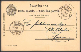 73872 Morschach Pour Luzern 8/3/1902 5c Noir Carte Postale Postkarte Suisse (Swiss) Entier Stationery  - Postwaardestukken