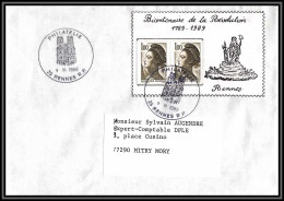 73539 Porte Timbres Bicentenaire De La Révolution Rennes Ille-et-Vilaine Bretagne 1989 Liberté Lettre Cover France  - 1982-1990 Vrijheid Van Gandon