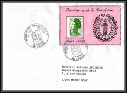 73457 Porte Timbres Bicentenaire De La Révolution Quissac Gard 1989 Liberté 2487 Roulette Lettre Cover France  - 1982-1990 Liberté (Gandon)