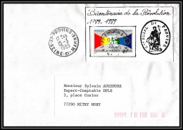 73448 Porte Timbres Bicentenaire De La Révolution Provins Seine Et Marne 1989 Lettre Cover France  - 1961-....