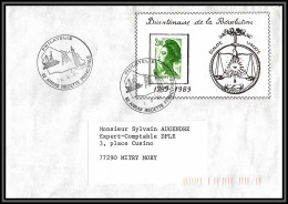 73417 Porte Timbres Bicentenaire De La Révolution Arras Nord 1989 Liberté 2487 Roulette Lettre Cover France  - 1961-....