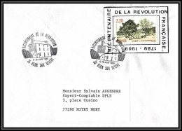 73369 Porte Timbres Bicentenaire De La Révolution Vern-sur-Seiche Ille-et-Vilaine Bretagne 1989 Lettre Cover France  - Révolution Française