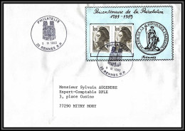 73526 Porte Timbres Bicentenaire De La Révolution Rennes Ille-et-Vilaine Bretagne 1989 Liberté Lettre Cover France  - Révolution Française