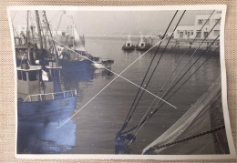 Oostende Ostende Bateaux De Pêche Dan Le Port Dont Le Renilde Photo Milieu 20e Siècle 12x32 Cm - Bateaux