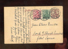 "DANZIG" 1920, Postkarte Deutsches Reich Mit Danzig-Zusatzfrankatur, Stegstempel "DANZIG" (A2181) - Covers & Documents