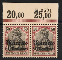 Deutsche Auslandspost Marokko, 1905, 28 HAN A, Postfrisch, Paar - Turquie (bureaux)