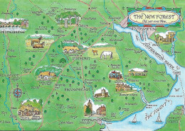 MAP OF THE NEW FOREST, HAMPSHIRE, ENGLAND. UNUSED POSTCARD  Nd6 - Maps