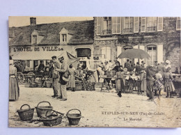 ETAPLES-SUR-MER (62) : Le Marché - Caron-Cousin, Phot.-édit. - Markets