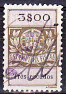 Fiscal/ Revenue, Portugal - Estampilha Fiscal -|- Série De 1929 - 3$00 - Gebruikt