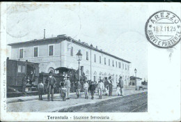 Cb737 Cartolina Terontola Stazione Ferroviaria Provincia Di Arezzo Toscana Super - Arezzo