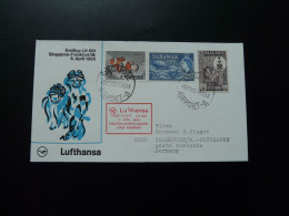 Lettre Premier Vol First Flight Cover Singapore Frankfurt Lufthansa 1965 (Malaya Stamp) - Singapur (1959-...)