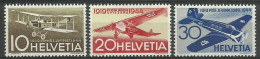 Switzerland 1944 Mi 435-437 MNH  (ZE1 SWT435-437) - Airplanes