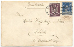 Germany INFLA Kinderhilfe M6 + Flugpost M10 Franking Drucksache Cover Mannheim 5jan1923 X Thiede Braunschweig - Lettres & Documents