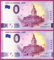 0-Euro XETK 01 2022 BURG FALKENSTEIN - HARZ SET NORMAL+ANNIVERSARY - Essais Privés / Non-officiels