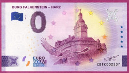 0-Euro XETK 01 2022 BURG FALKENSTEIN - HARZ - Privatentwürfe