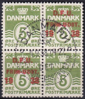 DÄNEMARK 1938 Mi-Nr. 243 O Used Viererblock - Gebraucht