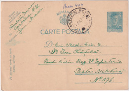 * ROMANIA > 1941 POSTAL HISTORY > 4 Lei Stationary Card To Militery Post No 176 - Brieven En Documenten