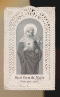 IMAGE PIEUSE RELIGIEUSE CANIVET DENTELLE =    SAINT COEUR DE MARIE PRIEZ POUR NOUS        2 SCANS - Devotion Images