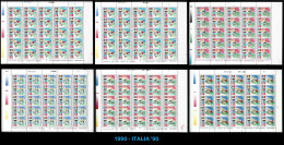 ● ROMANIA 1990 ROMANA ֎ ITALIA '90 ● Calcio ● Sport ● N.3878 /83  ** X 25 ● Serie Completa ● Cat. 175 € ️● Lotto N. X ️● - Neufs