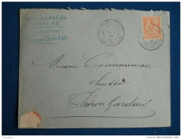 LETTRE 1901 AVEC TP15 Cts ORANGE MOUCHON  N° YT 117 - HAPPONVILLIERS - 1877-1920: Semi Modern Period