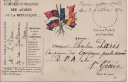 MILITARIA-Correspondance Des Armées De La République-carte-postale En Franchise - Weltkrieg 1914-18