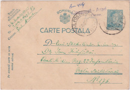 * ROMANIA > 1941 POSTAL HISTORY > 4 Lei Censored Stationary Card To Military Post No 176 - Lettres & Documents