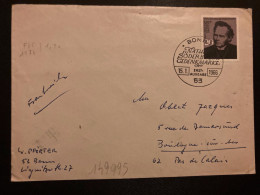 LETTRE TP NATHAN SODERBLOM 20 OBL.15 1 1966 BONN 1 - Brieven En Documenten