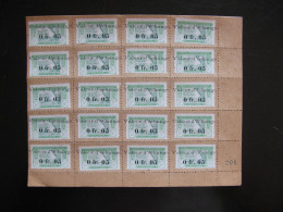 RARISSIME Et TB :Cote D'Ivoire: Précurseurs Des Timbres-Monnaie En Planche De 20 . - Unused Stamps
