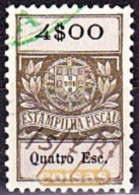 Fiscal/ Revenue, Portugal - Estampilha Fiscal -|- Série De 1929 - 4$00 - Gebruikt
