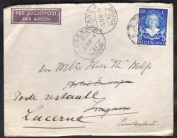 NEDERLAND NVPH 507 Als Enkelfrankering (juist Tarief) Op Brief 1949 EINDHOVEN-LUGANO En Doorgezonden Naar LUZERN - Lettres & Documents