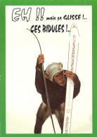 *CPM - Animaux Humoristiques - Singe Avec Des Skis - Eh!! Mais ça Glisse!.. Ces Bidules!.. - Humour