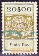 Fiscal/ Revenue, Portugal - Estampilha Fiscal -|- Série De 1929 - 20$00 - Used Stamps