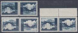 Croatia NDH 1941 WW II. ⁕ Landscapes Mi.48 Jajce 0.50 Kuna ⁕ 3x2v MNH Tete-beche - Differences In Paper - SHADES / Scan - Croatie